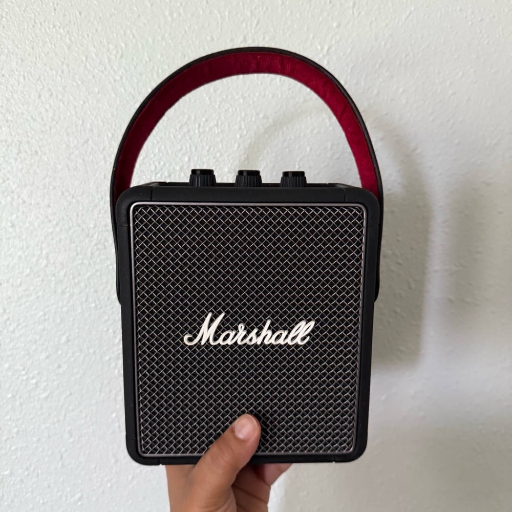 Marshall Stockwell II Black and Red Portable Bluetooth Speaker